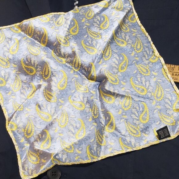 GAP Tailored Blazer Mens 42R Navy Checkered Trim Silk Hanky Y2K Academia Jacket - Picture 10 of 12